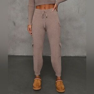 Vici Jude Ribbed Knit Drawstring Cargo Pants